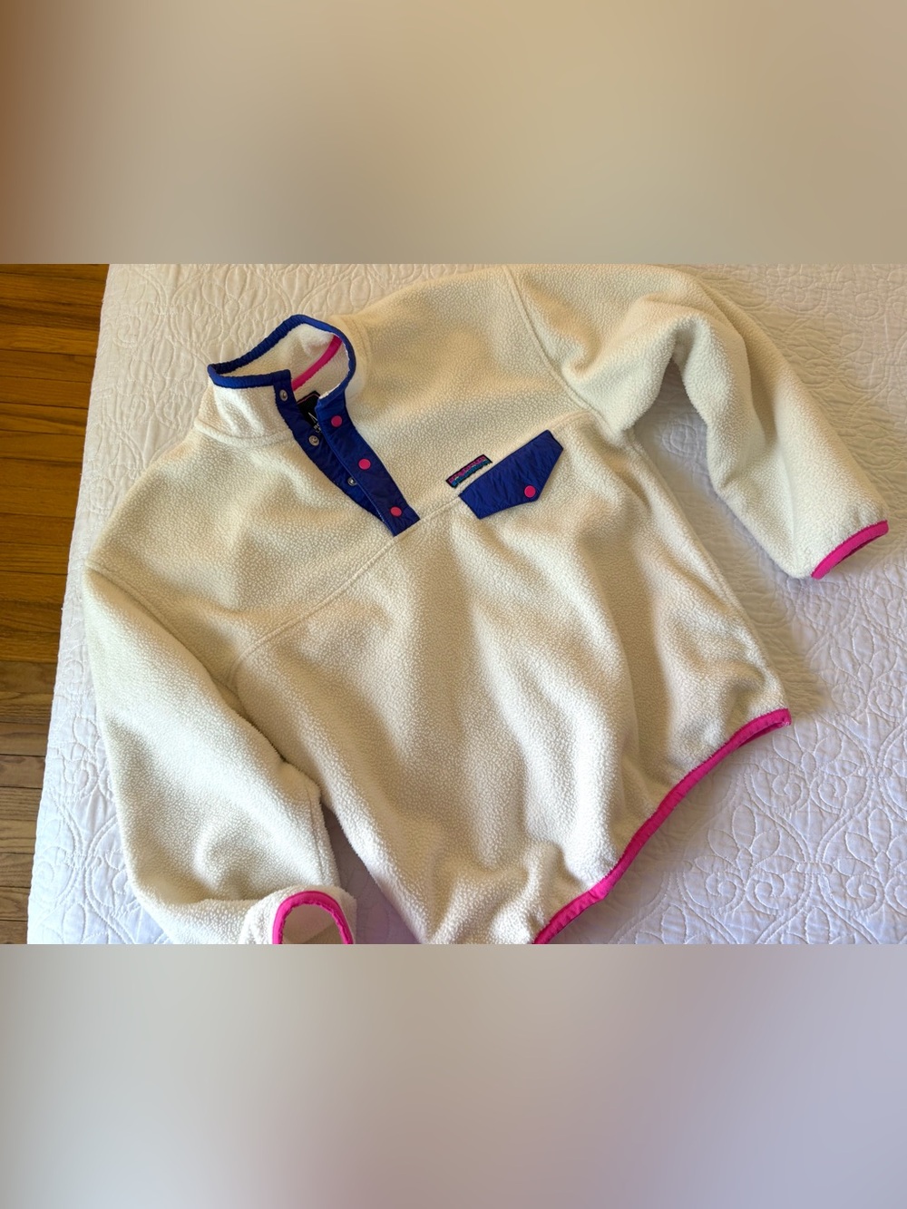 GAP Vintage Style Arctic Fleece Reissue Snap-T Cream Sherpa Pullover Jacket